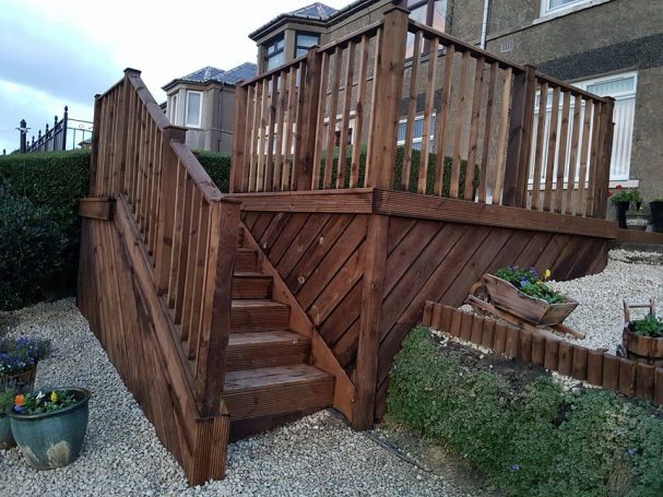 Outdoor decking installation in Glasgow by BSM Contracts