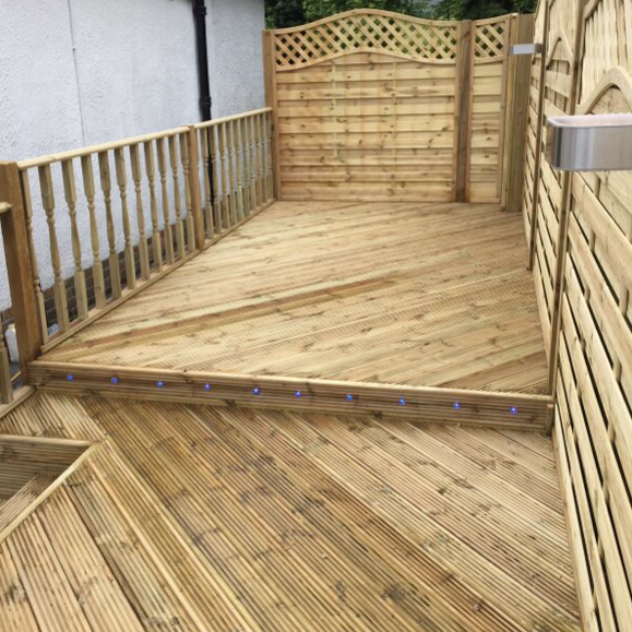 Hot tub with decking installation in Glasgow by BSM Contracts