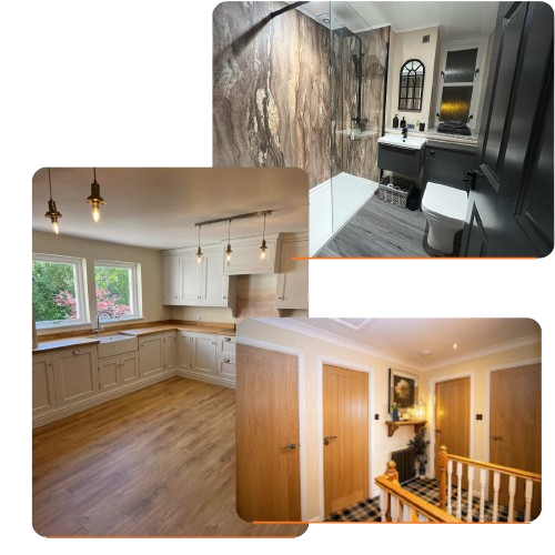 Interior installations in Glasgow by BSM Contracts including kitchens, bathrooms, and bespoke carpentry