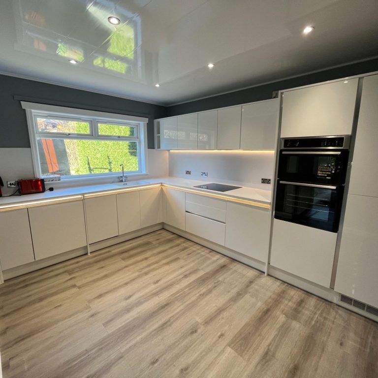 Modern kitchen interior installation in Glasgow by BSM Contracts